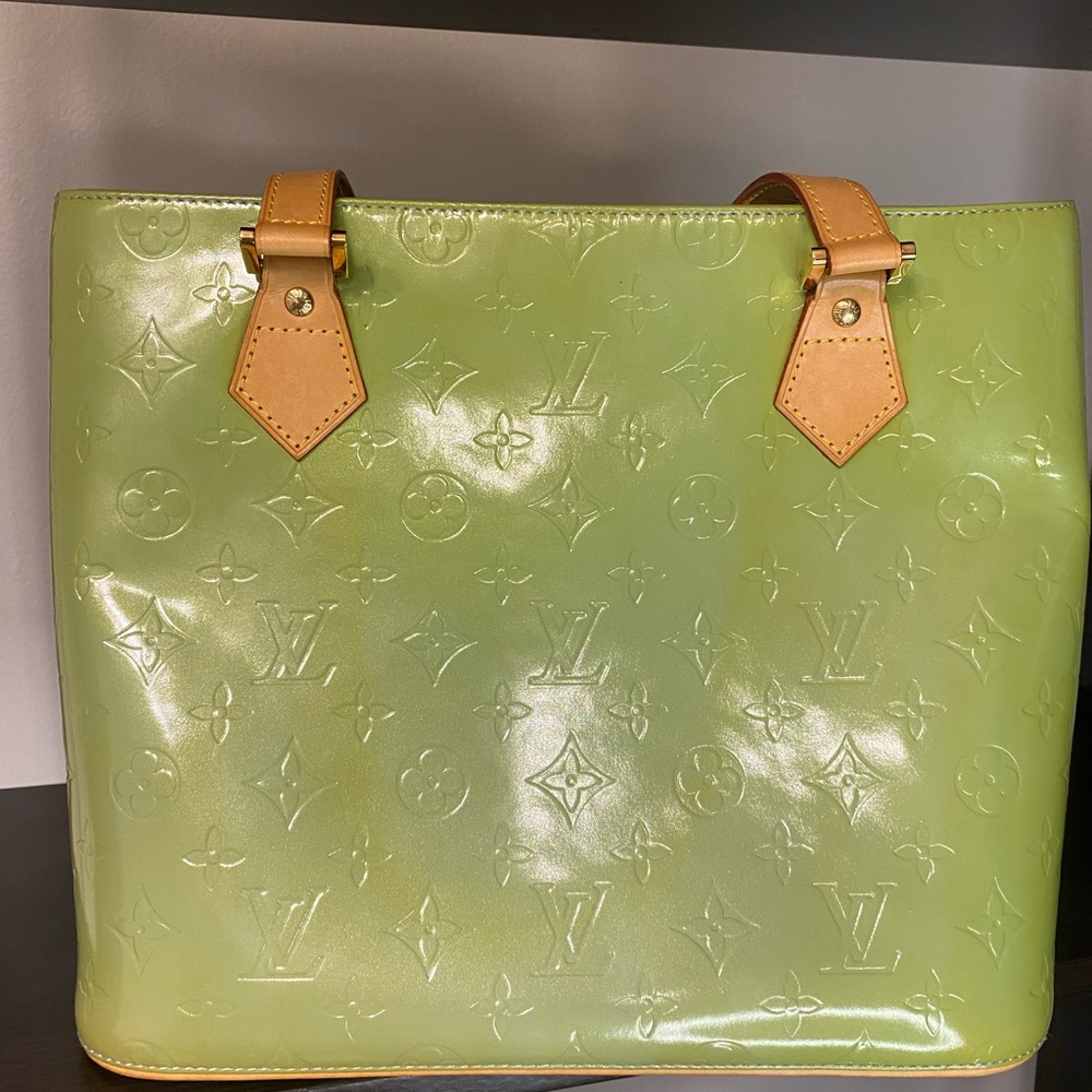 Authentic Louis Vuitton Green vernis Tote Bag